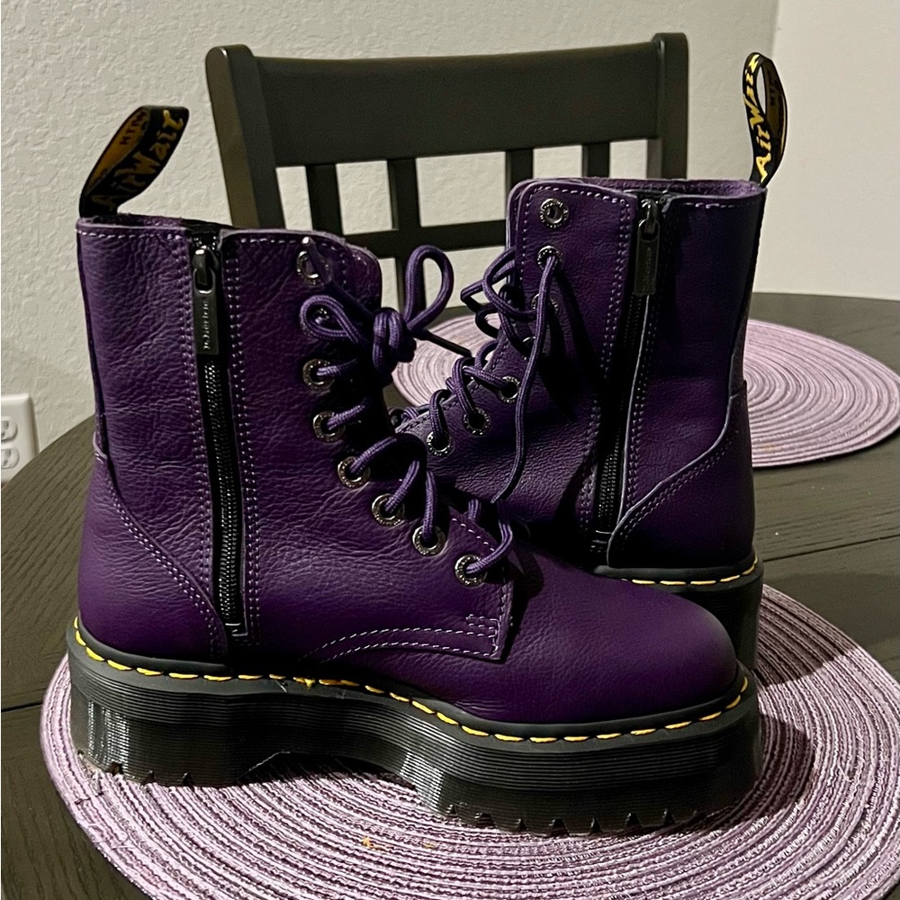 Dr Marten Jadon III Platform Purple Boots